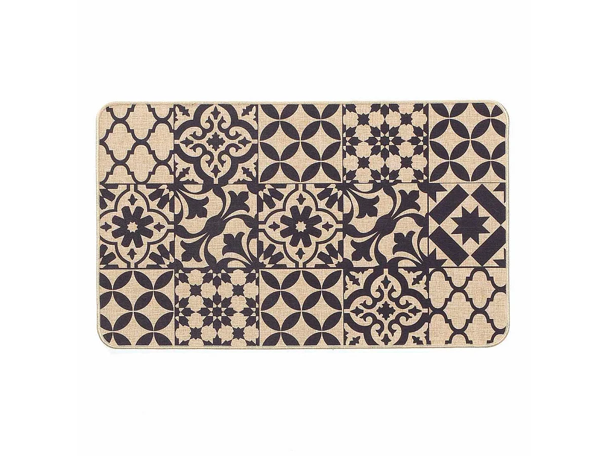 Tapis Tissé Imprimé "Bizancia" 45x75cm Naturel