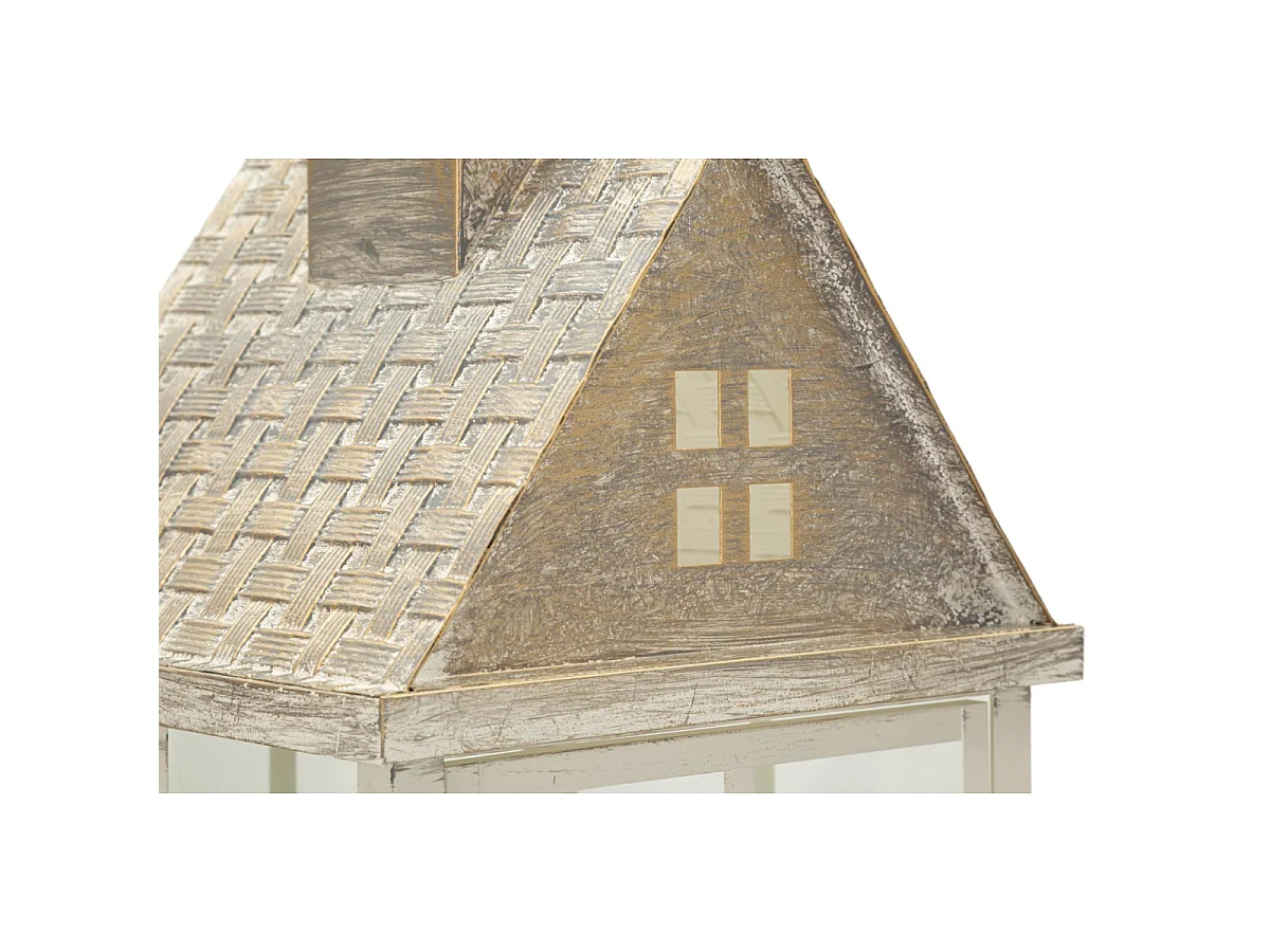 Lot de 2 Lanternes en Bois "Home" 55cm Blanc