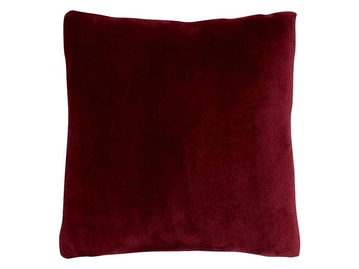 Coussin en Flanelle Uni "Ollis" 38x38cm Rouge Grenat