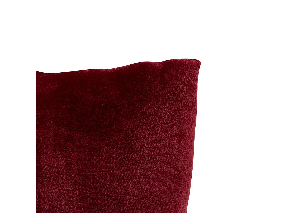 Coussin en Flanelle Uni "Ollis" 38x38cm Rouge Grenat