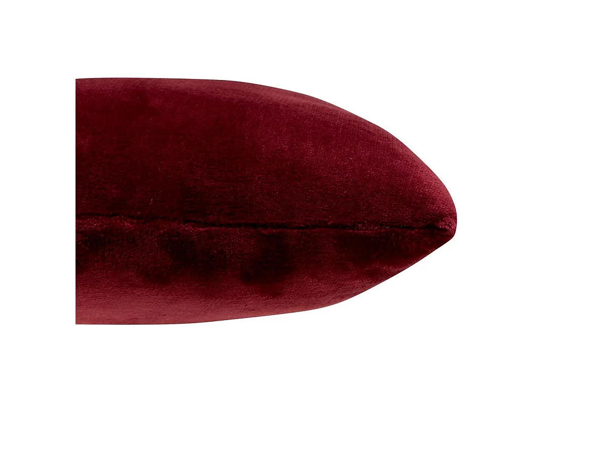 Coussin en Flanelle Uni "Ollis" 38x38cm Rouge Grenat