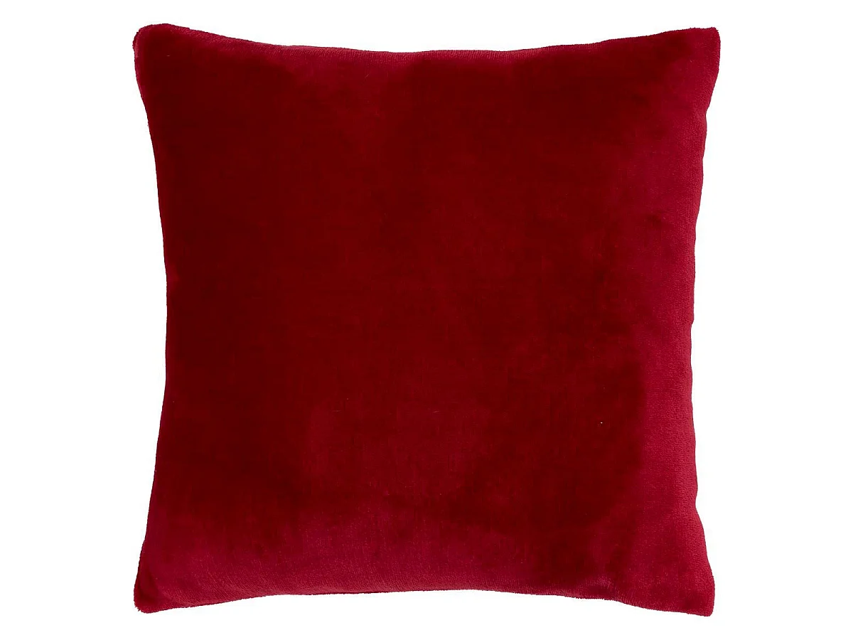 Coussin en Flanelle Uni "Ollis" 38x38cm Rouge