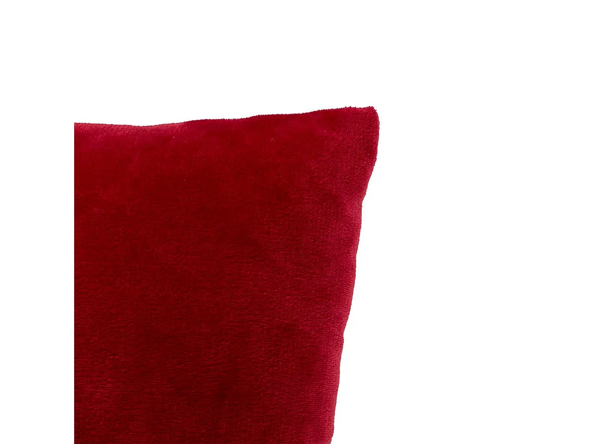 Coussin en Flanelle Uni "Ollis" 38x38cm Rouge