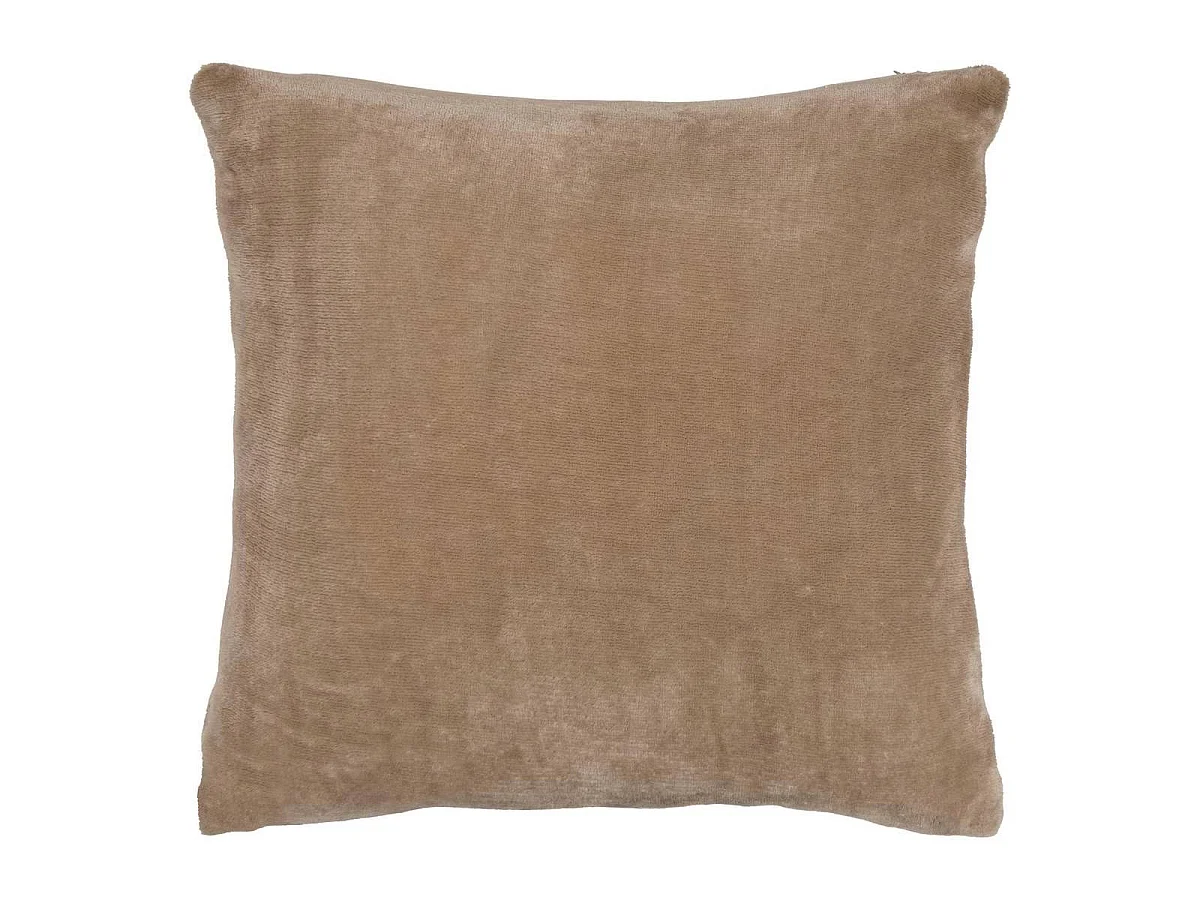 Coussin en Flanelle Uni "Ollis" 38x38cm Beige Lin
