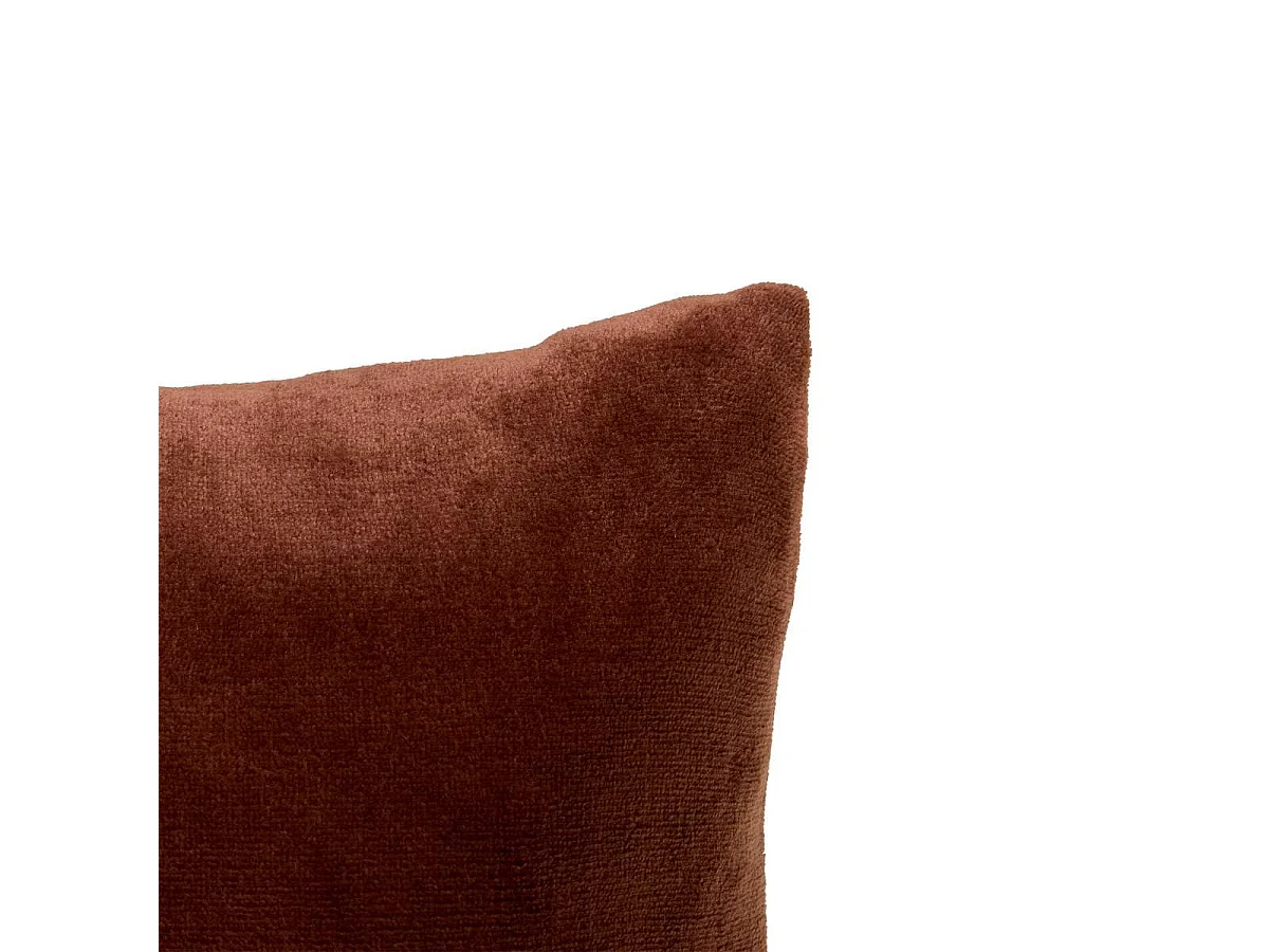 Coussin en Flanelle Uni "Ollis" 38x38cm Marron Tonka