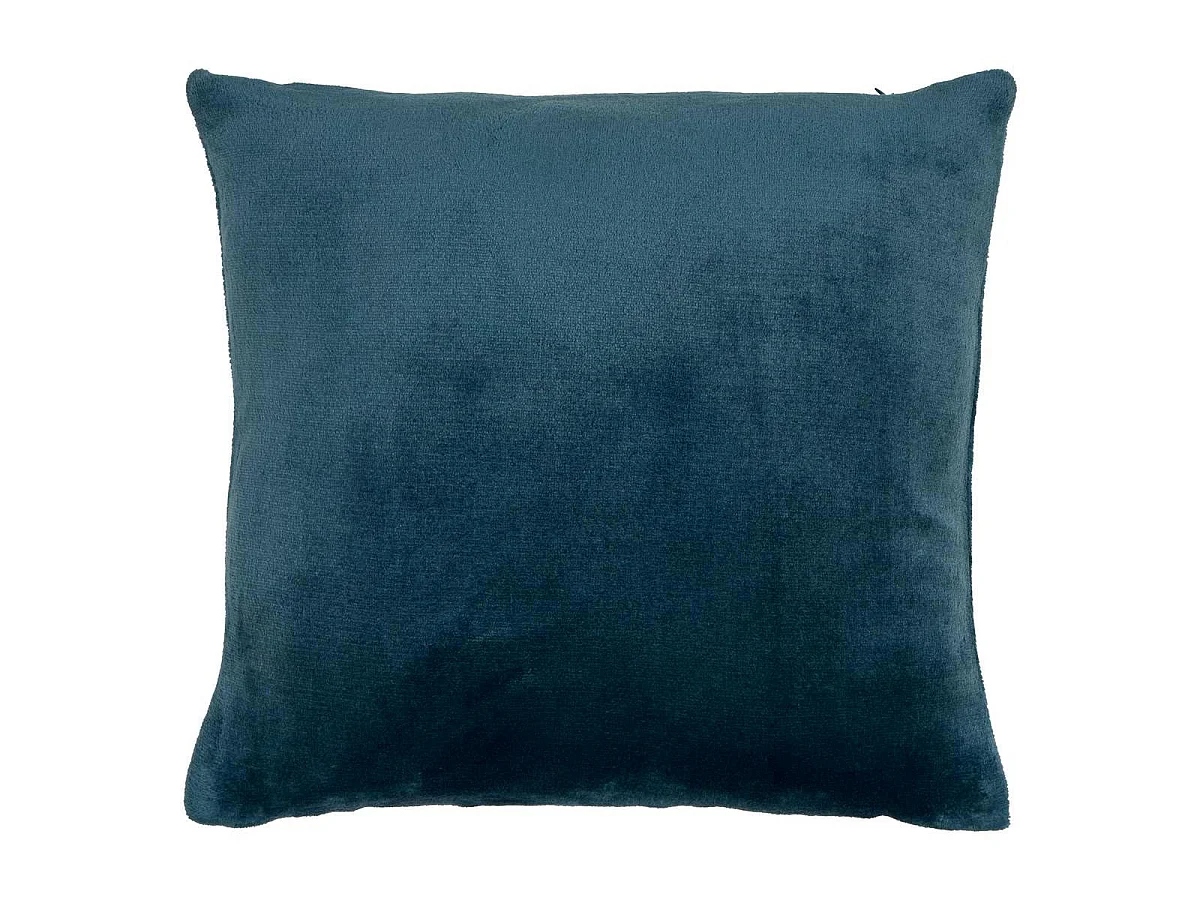 Coussin en Flanelle Uni "Ollis" 38x38cm Bleu Égéen