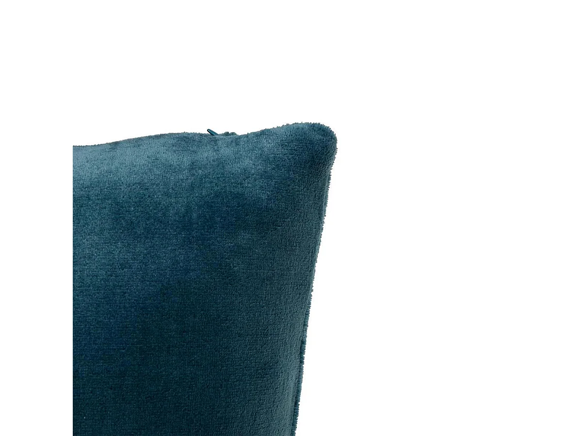 Coussin en Flanelle Uni "Ollis" 38x38cm Bleu Égéen