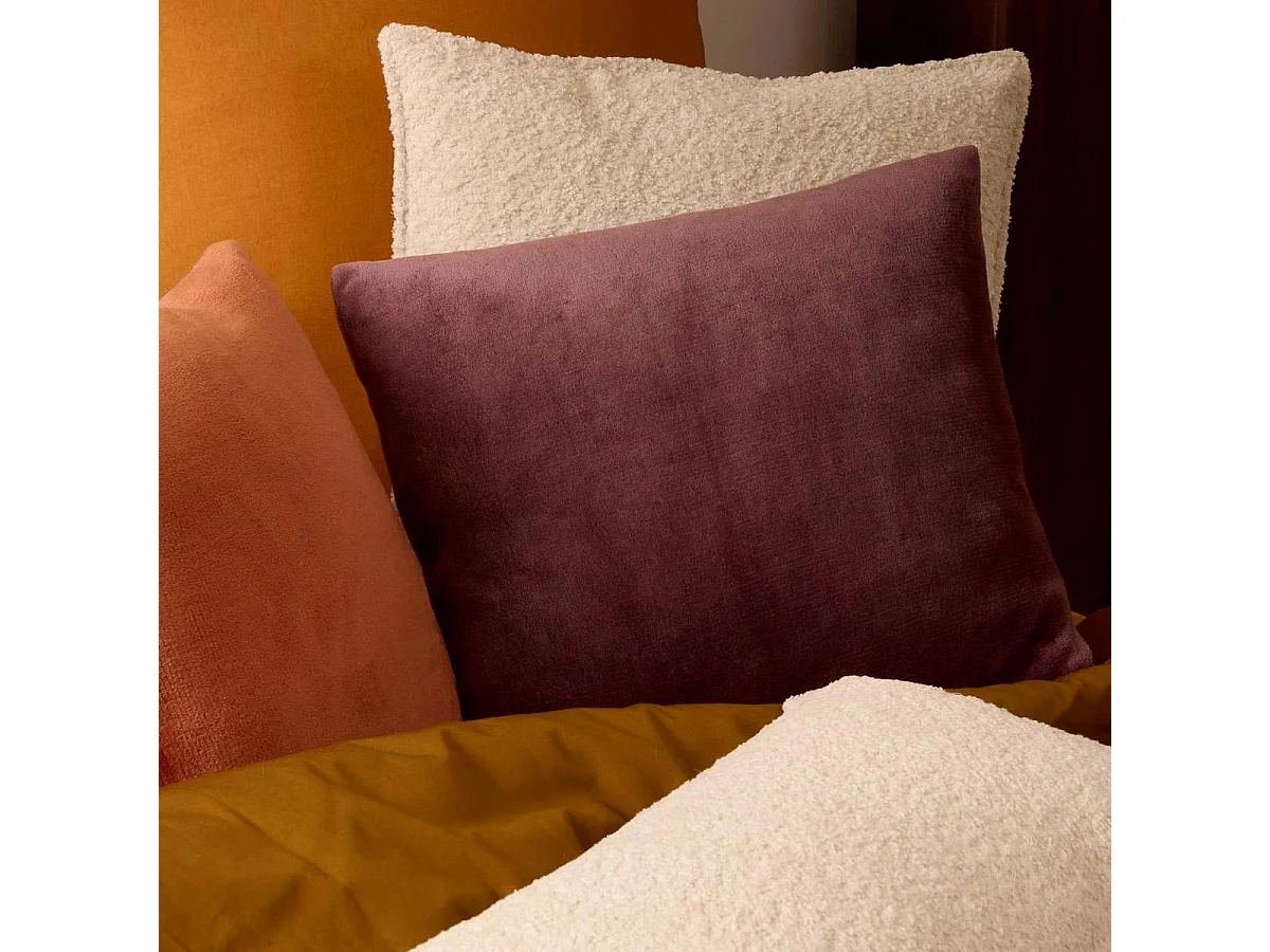 Coussin en Flanelle Uni "Ollis" 38x38cm Violet