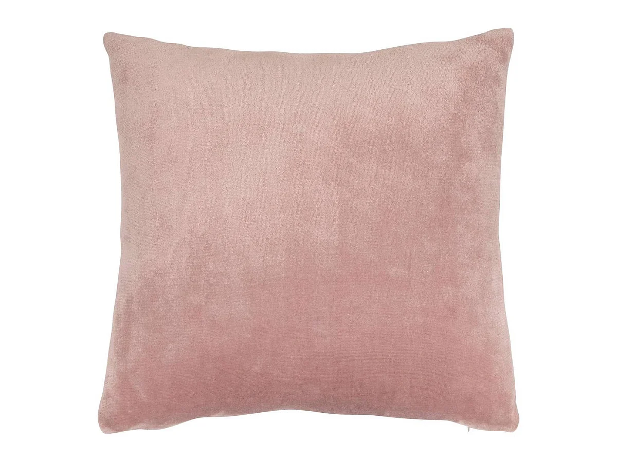 Coussin en Flanelle Uni "Ollis" 38x38cm Rose
