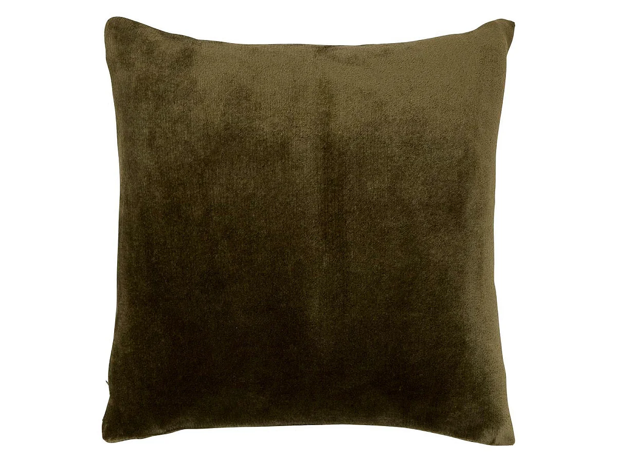 Coussin en Flanelle Uni "Ollis" 38x38cm Kaki