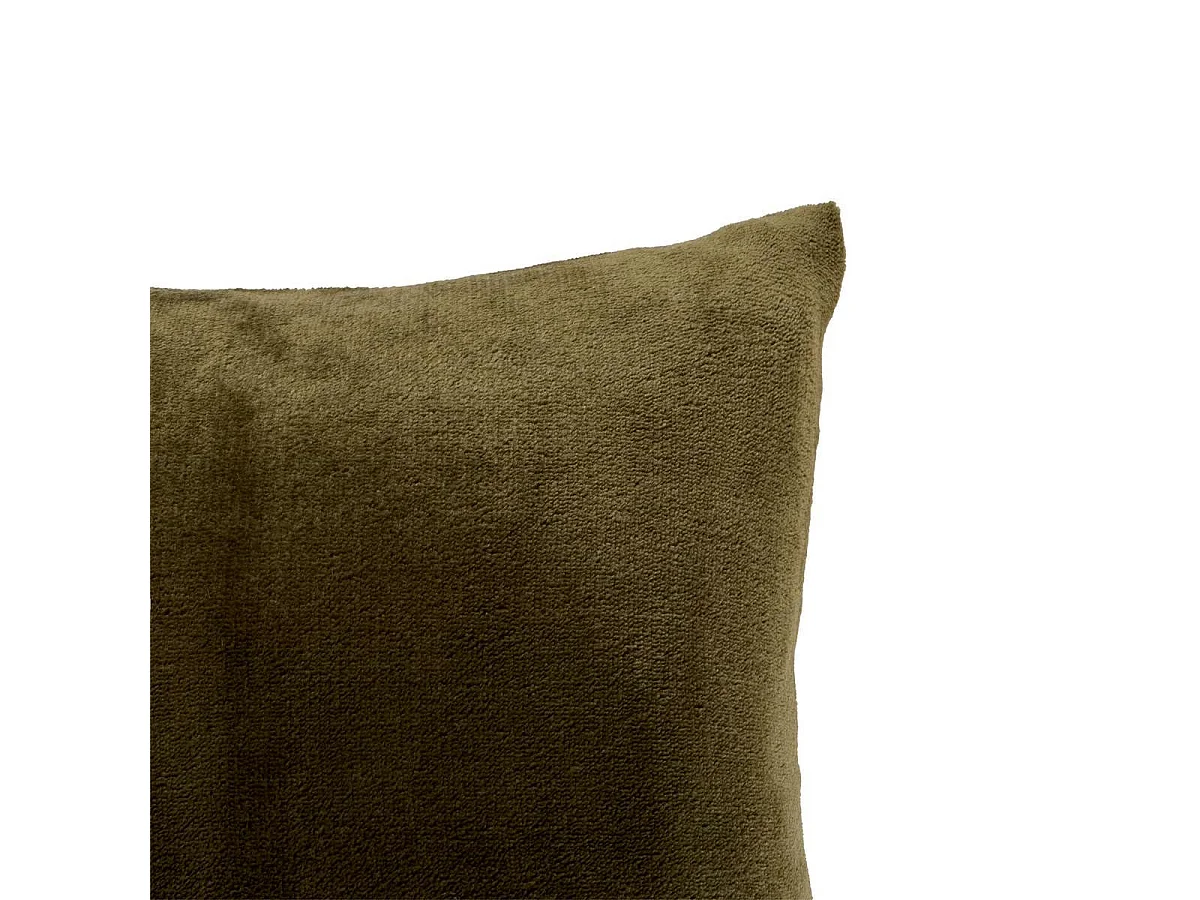 Coussin en Flanelle Uni "Ollis" 38x38cm Kaki