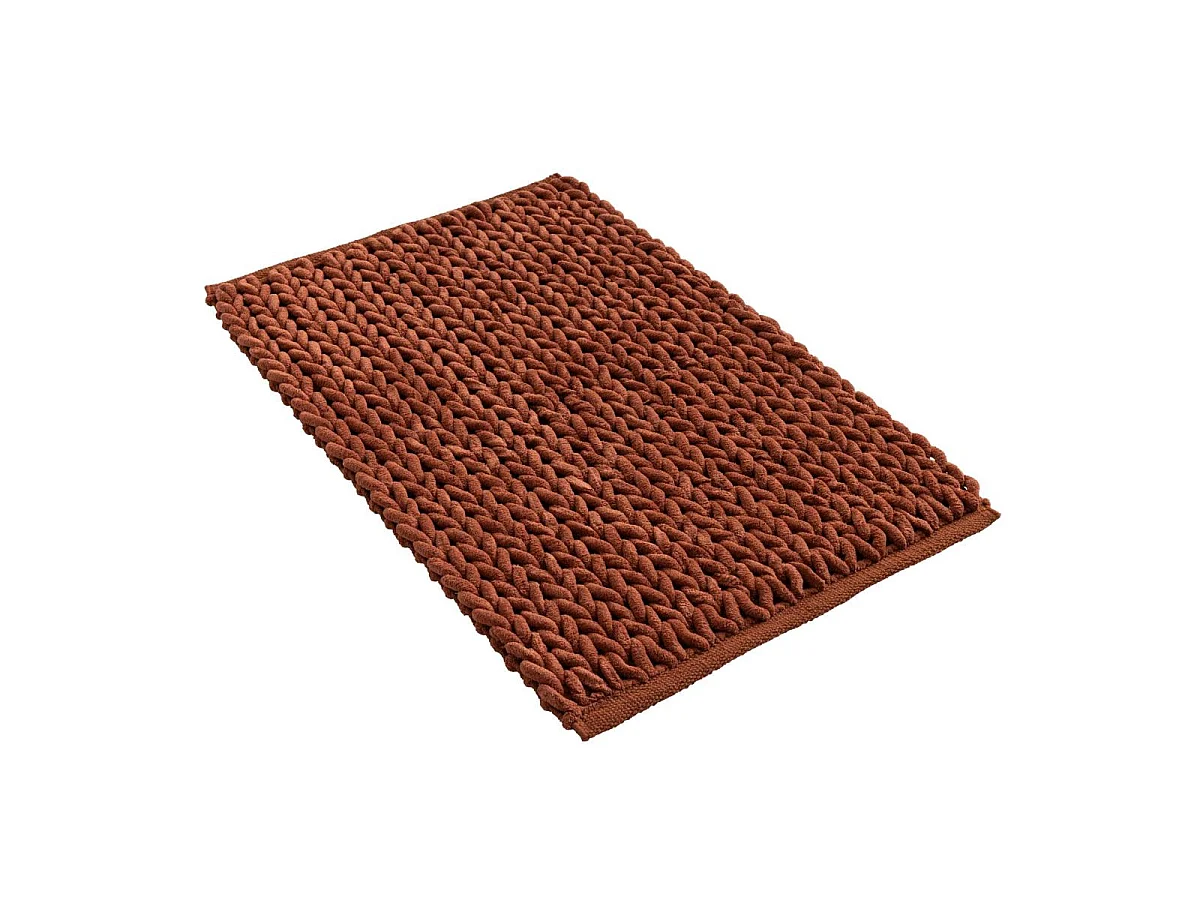 Tapis de Bain en Chenille "Ariel" 50x80cm Terracotta