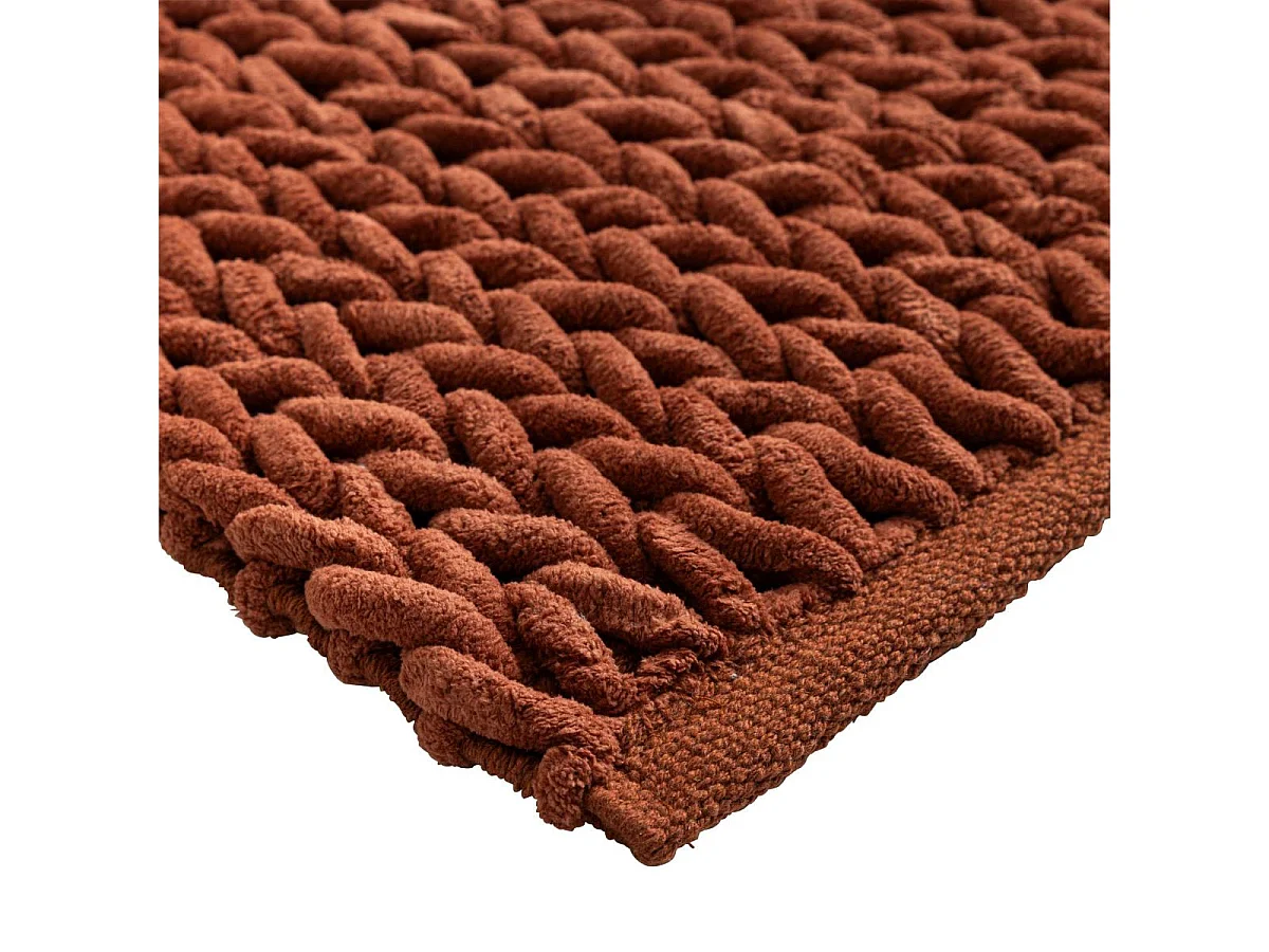 Tapis de Bain en Chenille "Ariel" 50x80cm Terracotta