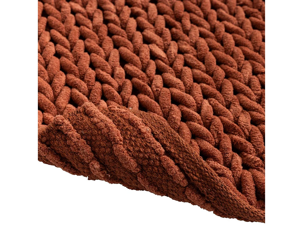 Tapis de Bain en Chenille "Ariel" 50x80cm Terracotta