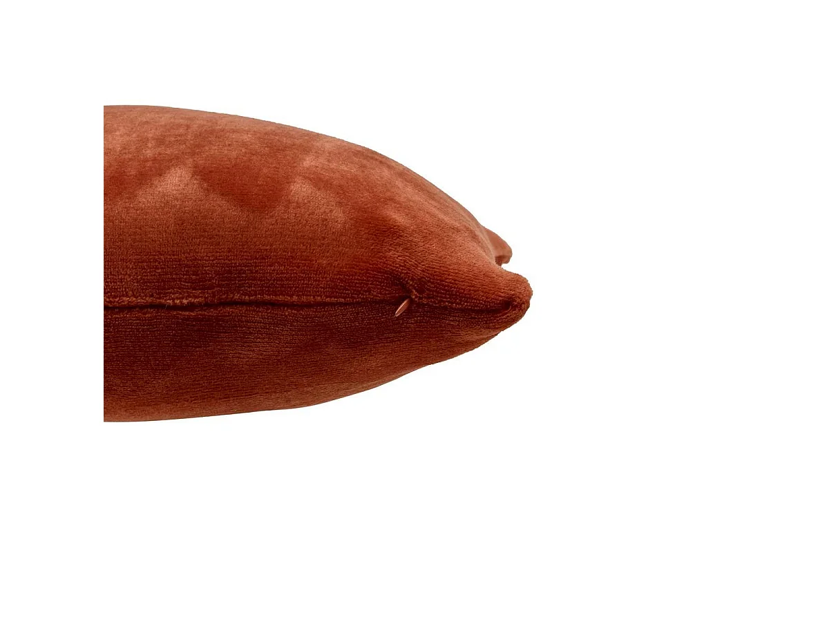 Coussin en Flanelle Uni "Ollis" 38x38cm Terracotta