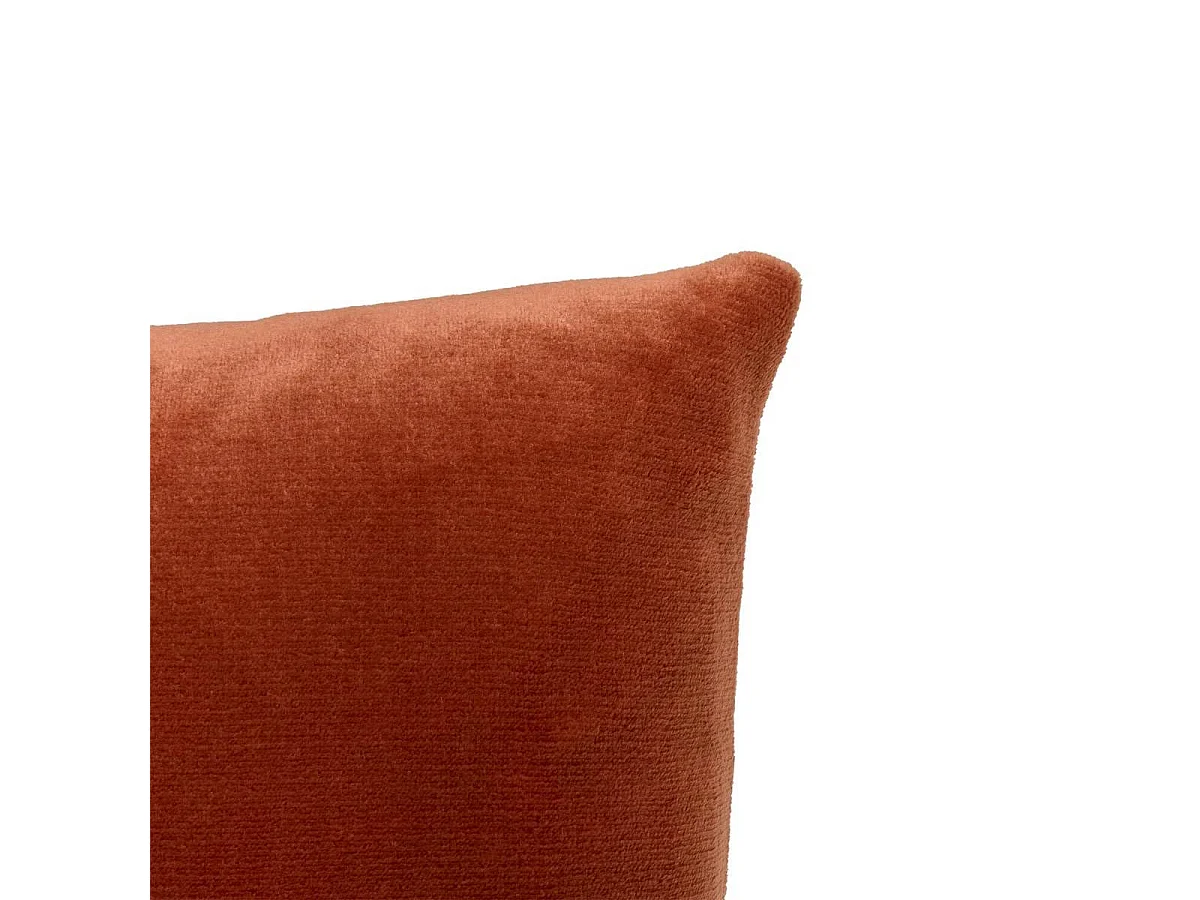 Coussin en Flanelle Uni "Ollis" 38x38cm Terracotta