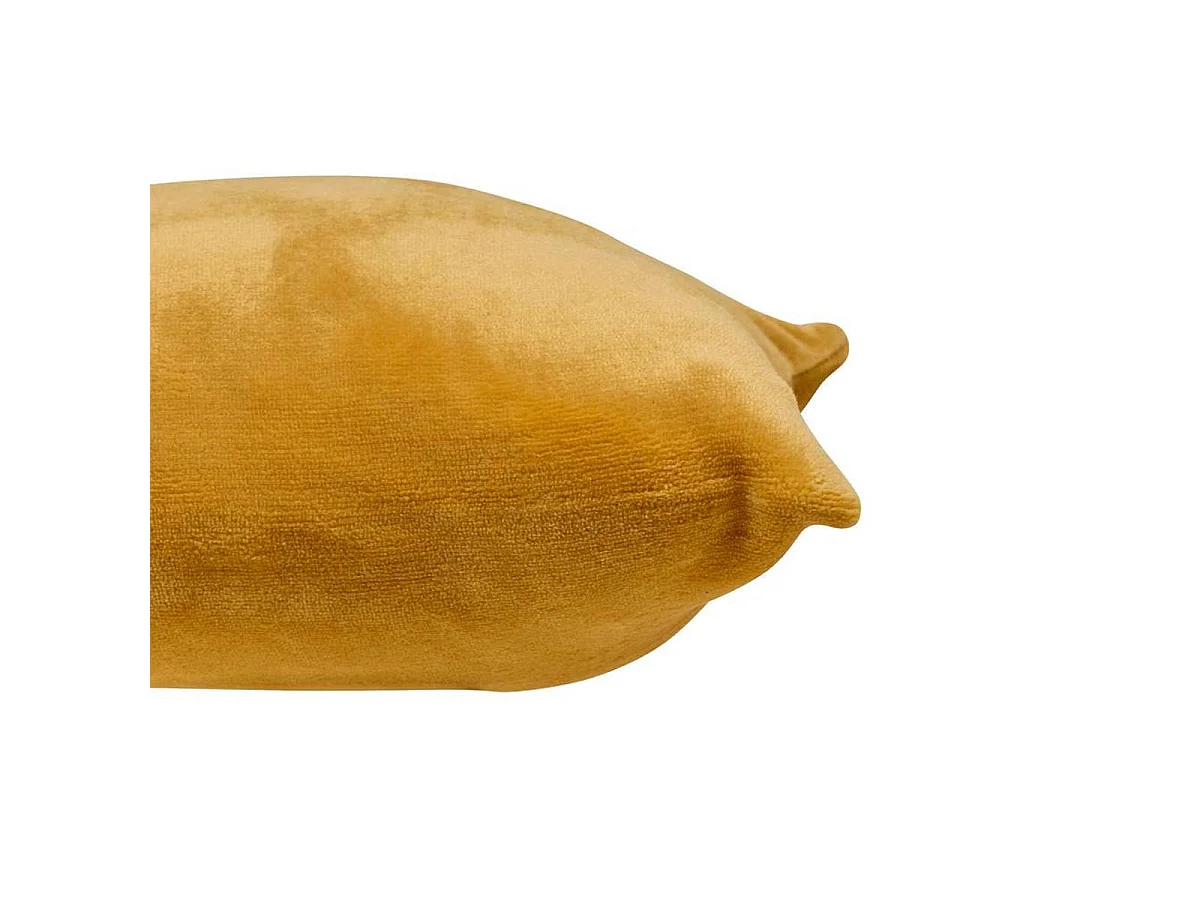 Coussin en Flanelle Uni "Ollis" 38x38cm Ocre