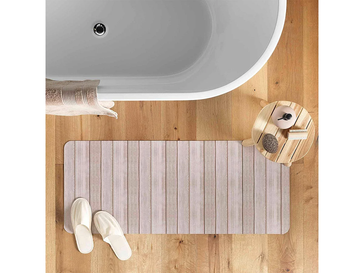 Tapis de Bain Imprimé "Calista" 50x120cm Naturel