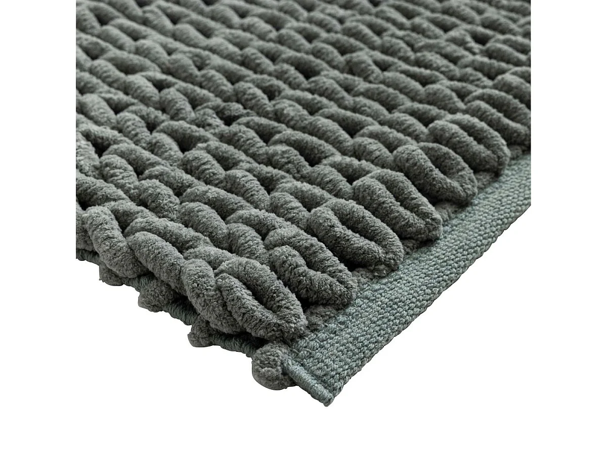 Tapis de Bain en Chenille "Ariel" 50x80cm Vert Cèdre