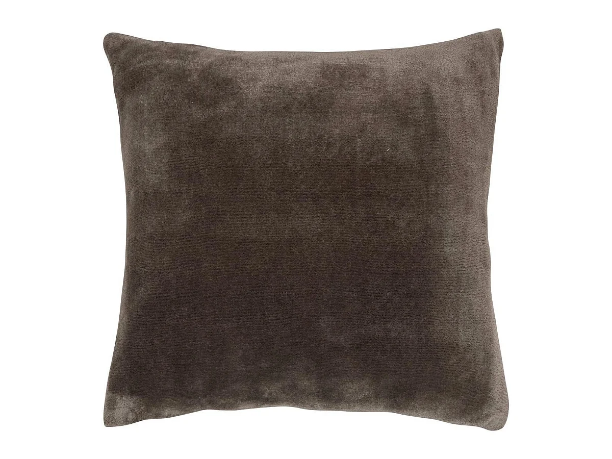 Coussin en Flanelle Uni "Ollis" 38x38cm Gris Foncé