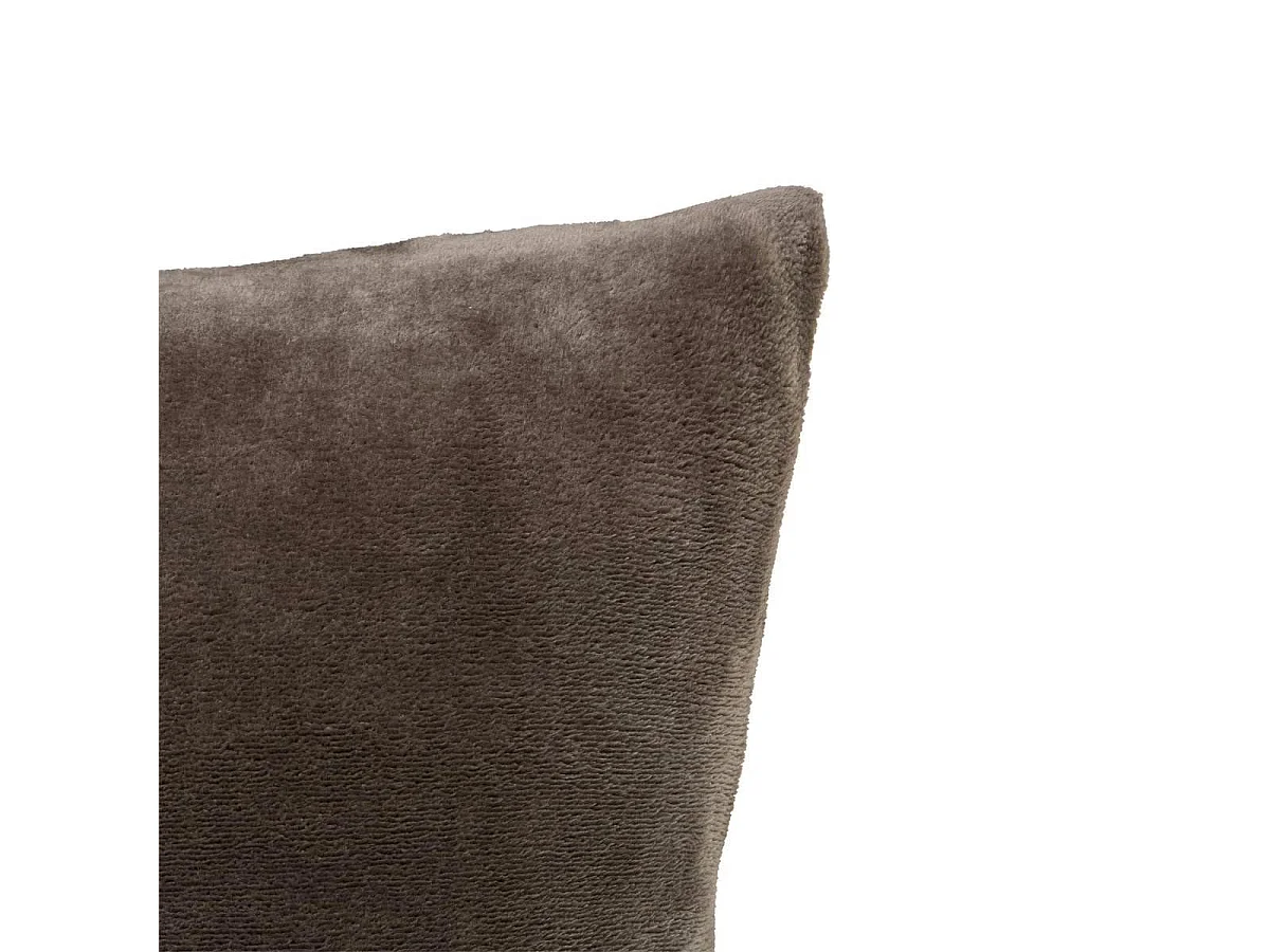 Coussin en Flanelle Uni "Ollis" 38x38cm Gris Foncé