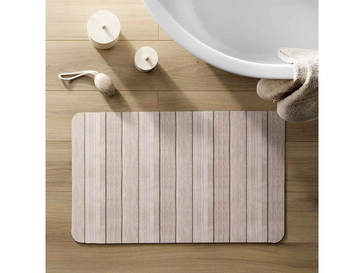 Tapis de Bain Imprimé "Calista" 50x80cm Naturel