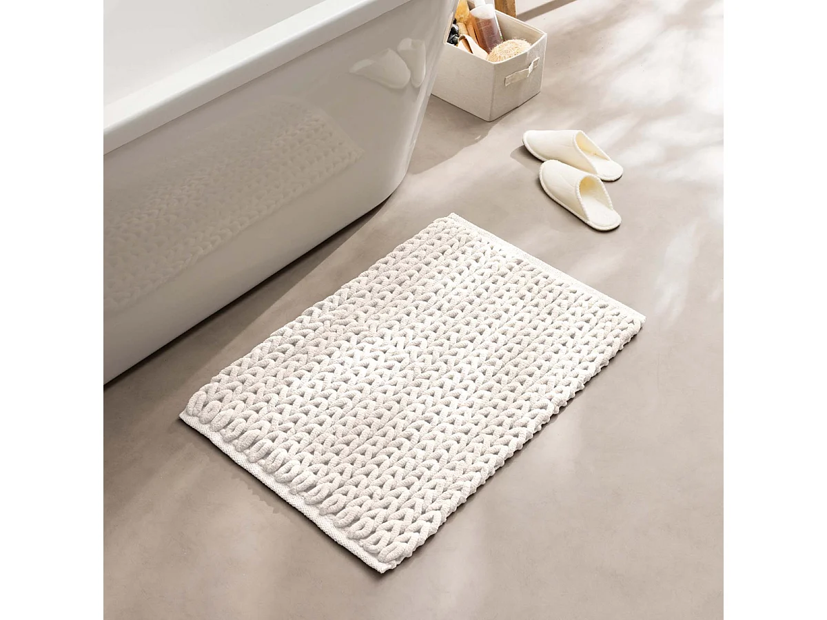 Tapis de Bain en Chenille "Ariel" 50x80cm Naturel