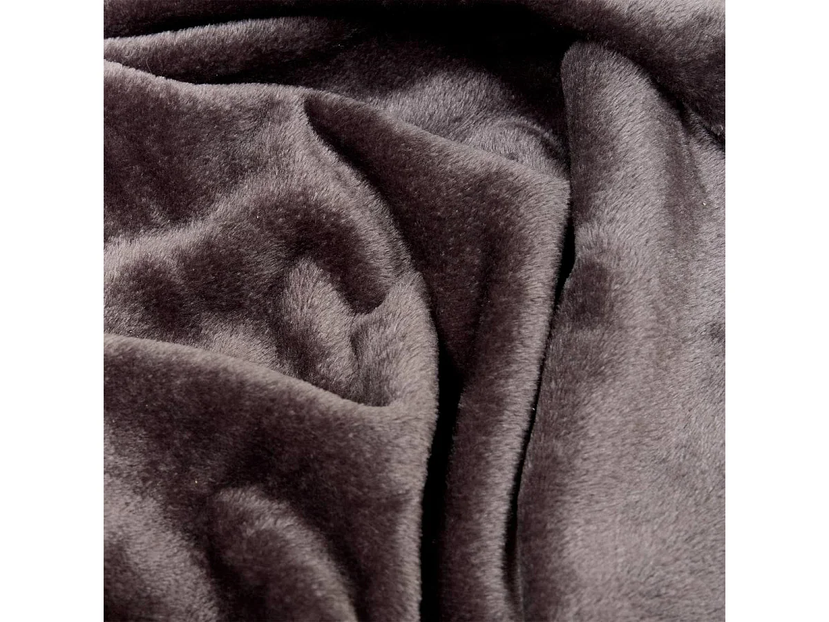 Plaid en Flanelle Uni "Ollis" 240x260cm Gris Foncé