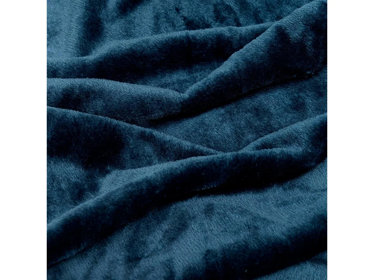 Plaid en Flanelle Uni "Ollis" 240x260cm Bleu