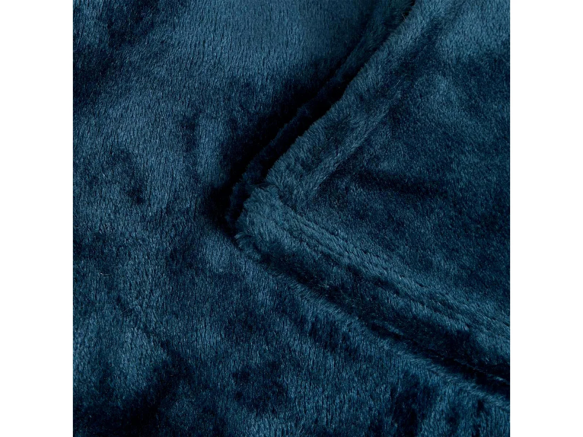 Plaid en Flanelle Uni "Ollis" 240x260cm Bleu