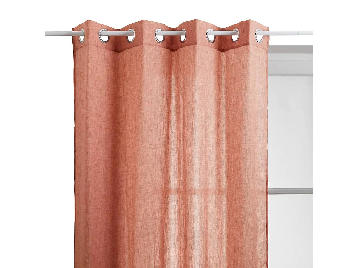 Rideau Voilage à Œillets "Paxta" 135x240cm Terracotta