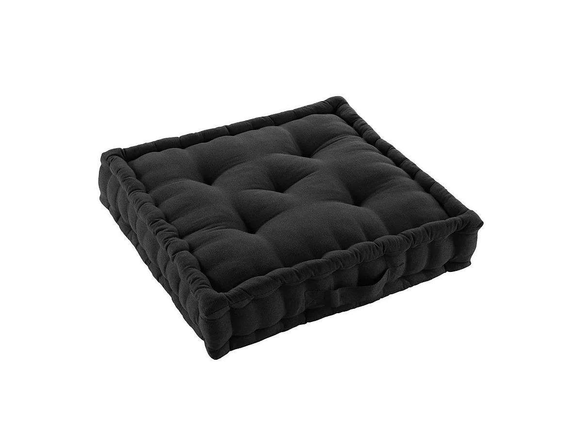 Coussin de Sol "Twily" 50x50cm Noir