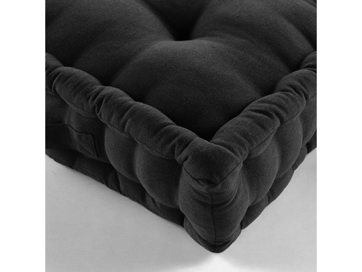 Coussin de Sol "Twily" 50x50cm Noir