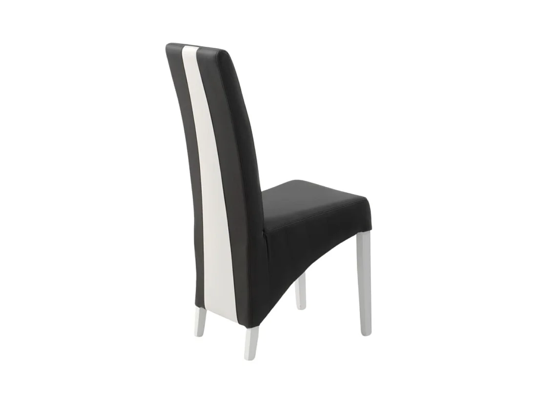 Lot de 2 chaises BASIKA noir et blanc en similicuir – Style vintage
