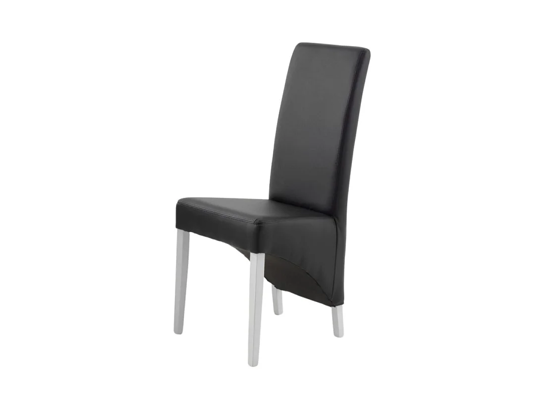 Lot de 2 chaises BASIKA noir et blanc en similicuir – Style vintage