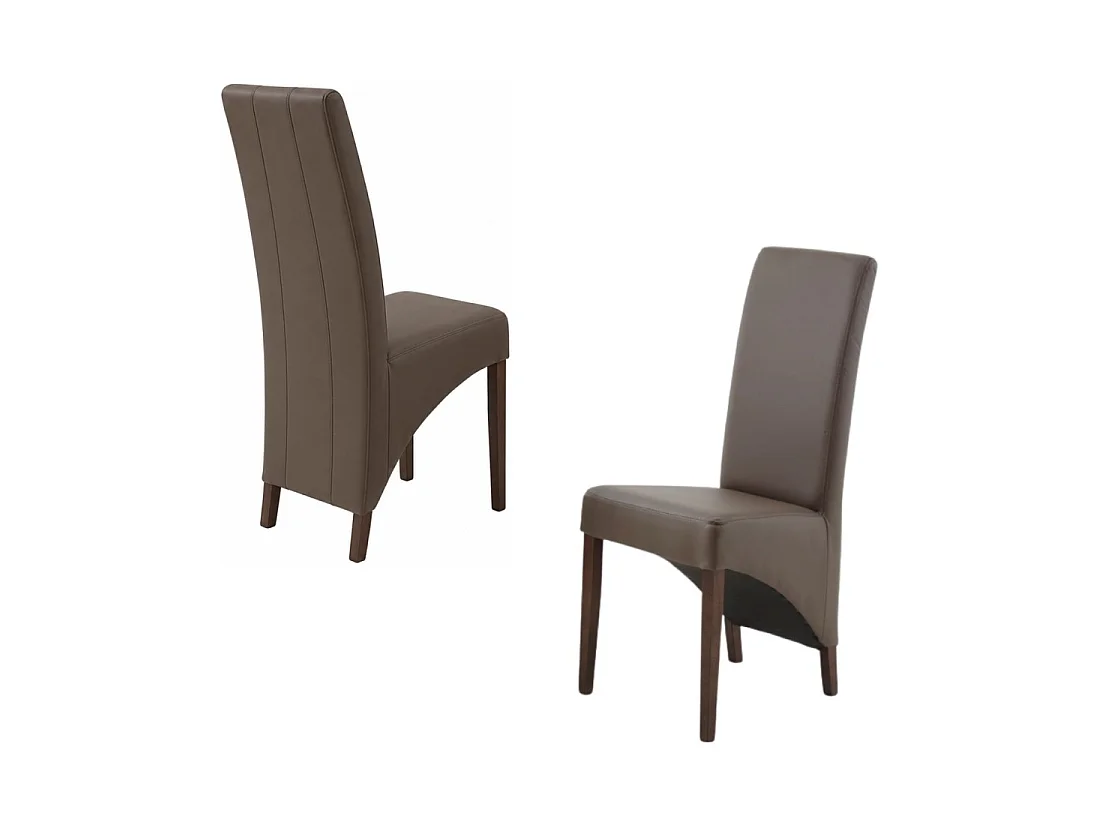 Set van 2 BASIKA stoelen in taupe bruin imitatieleer - Vintage stijl