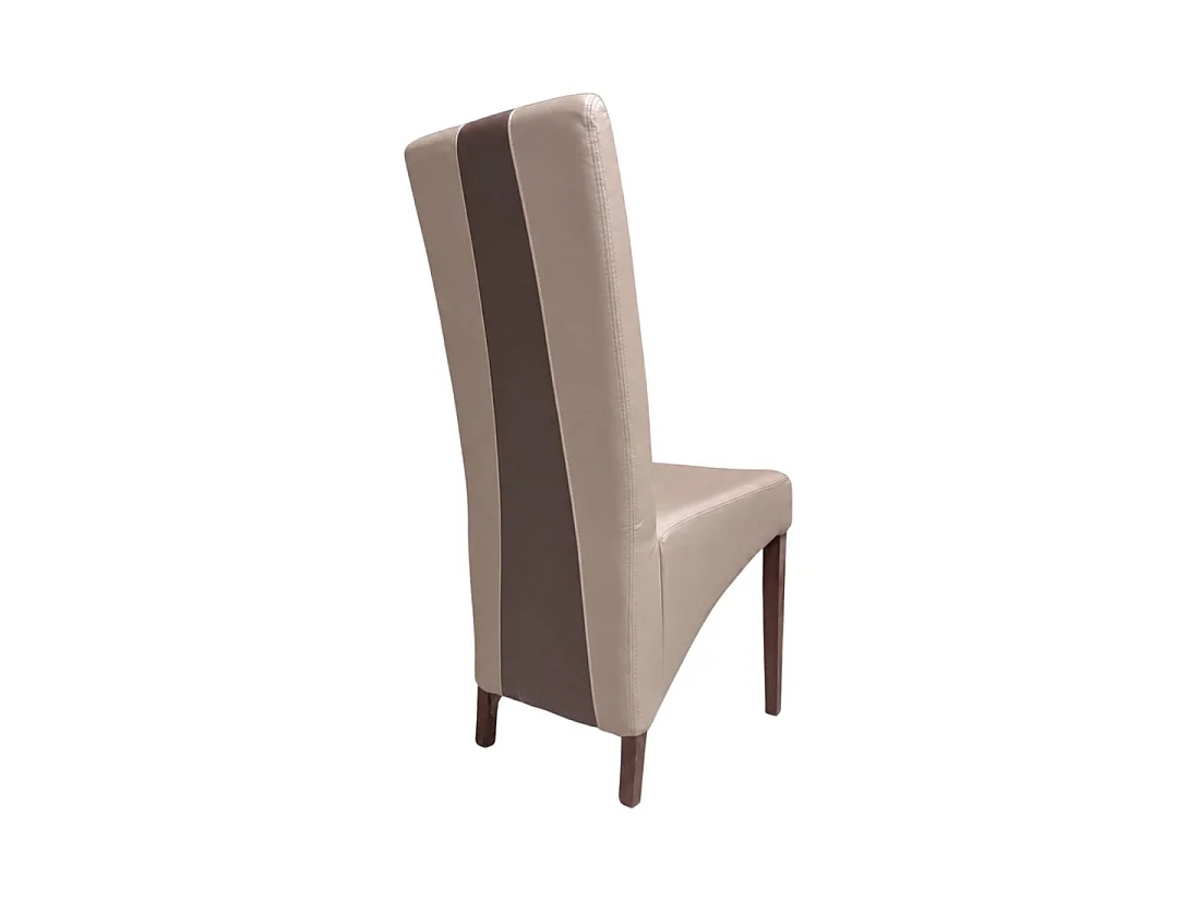 Set van 2 BASIKA stoelen in lichtbruin en chocoladekleurig kunstleer – Vintage stijl