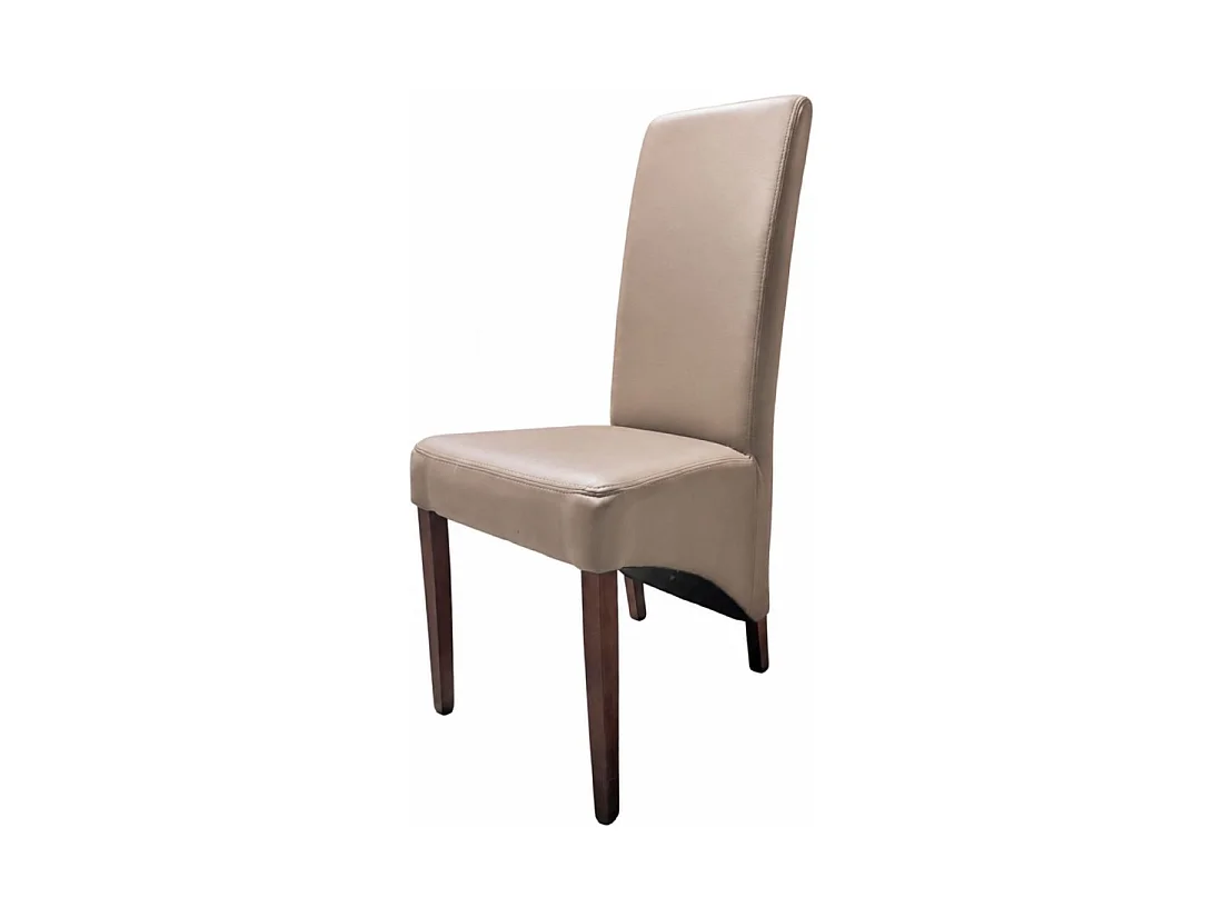 Set van 2 BASIKA stoelen in lichtbruin en chocoladekleurig kunstleer – Vintage stijl