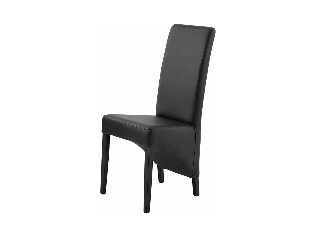 Lot de 2 chaises BASIKA noires en similicuir – Style vintage