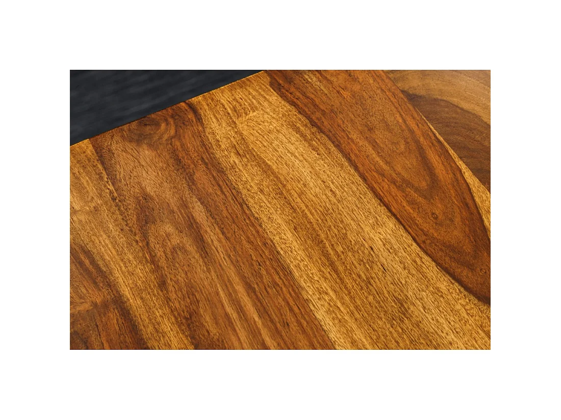 Bureau électrique haut de gamme ARKAYA 140 cm en Sheesham massif à bord naturel biseauté – Hauteur réglable