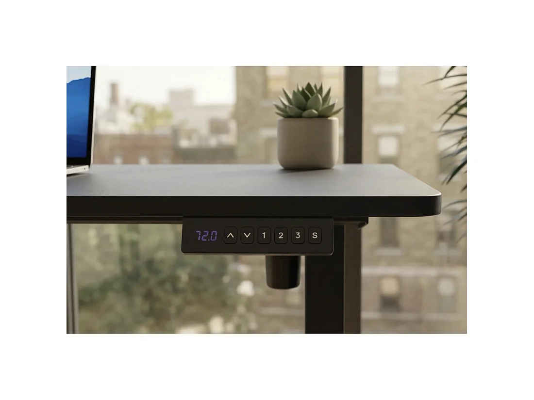 Bureau électrique OFFIX noir mat 140 cm réglable en hauteur – Plateau MDF et pieds métal