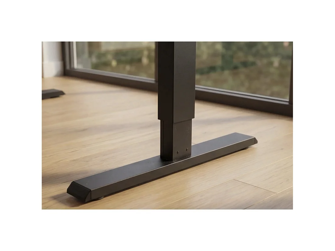 Bureau électrique ZENTOR 120 cm en chêne massif réglable en hauteur – Style industriel