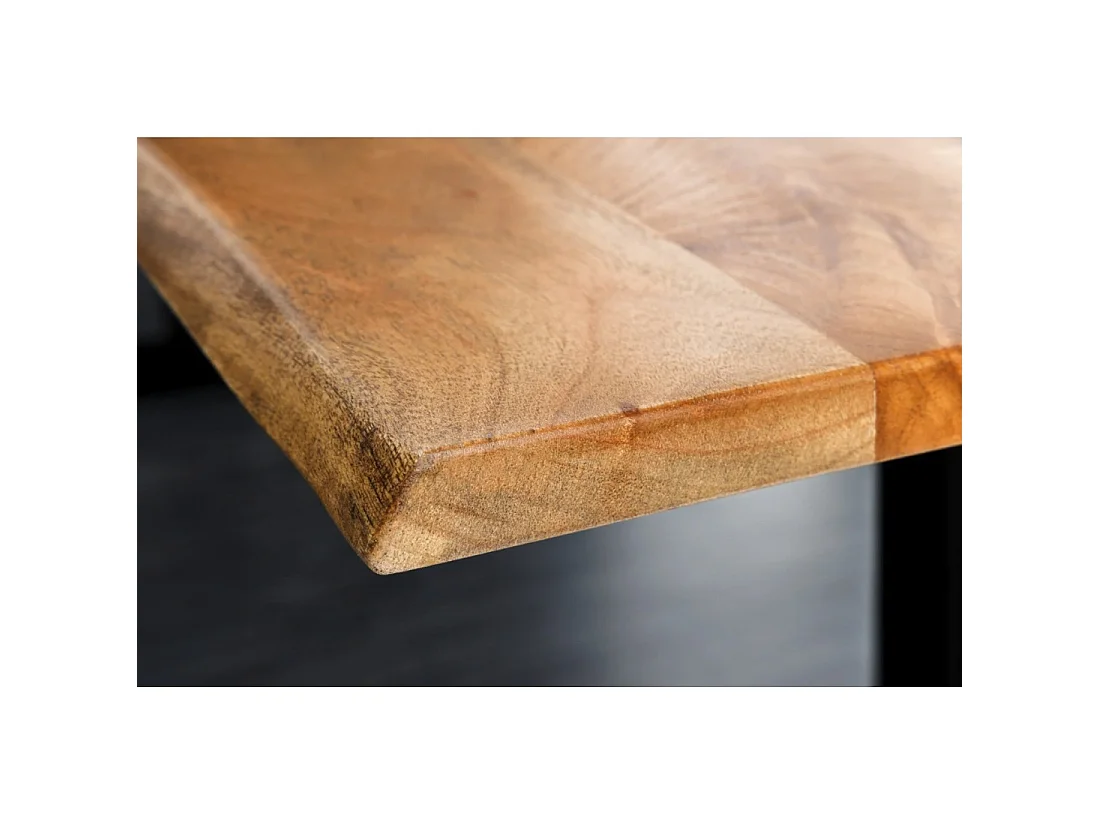 Bureau haut de gamme électrique ARKAYA 160 cm en acacia massif à bord naturel biseauté – Hauteur réglable