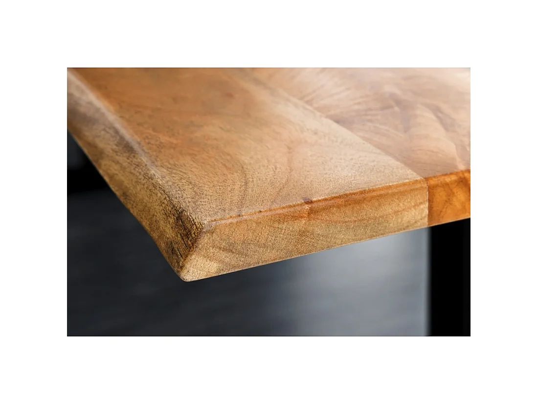 Bureau électrique haut de gamme ARKAYA 180 cm en acacia massif à bord naturel biseauté – Hauteur réglable