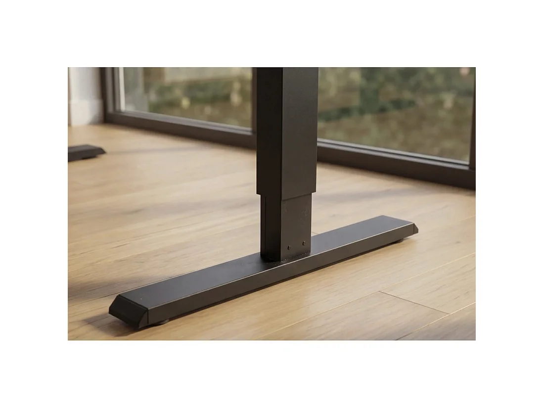 Bureau électrique ZENTOR 160 cm en chêne massif réglable en hauteur – Assis-debout industriel