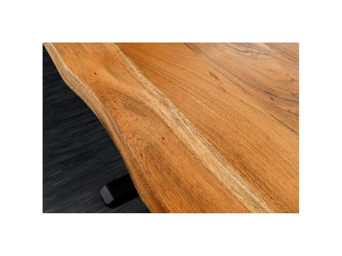 Bureau électrique haut de gamme ARKAYA 140 cm en acacia massif à bord naturel – Hauteur réglable