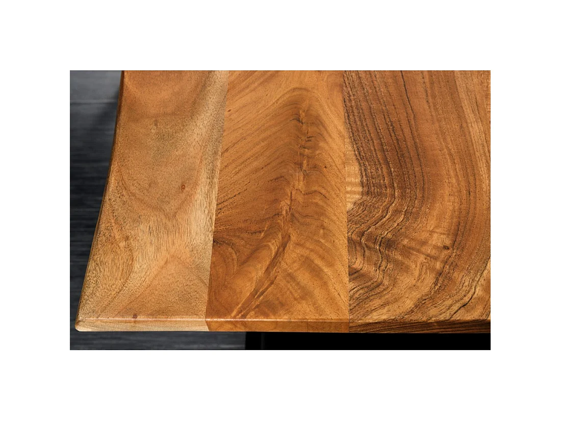 Bureau électrique haut de gamme ARKAYA 140 cm en acacia massif à bord naturel – Hauteur réglable