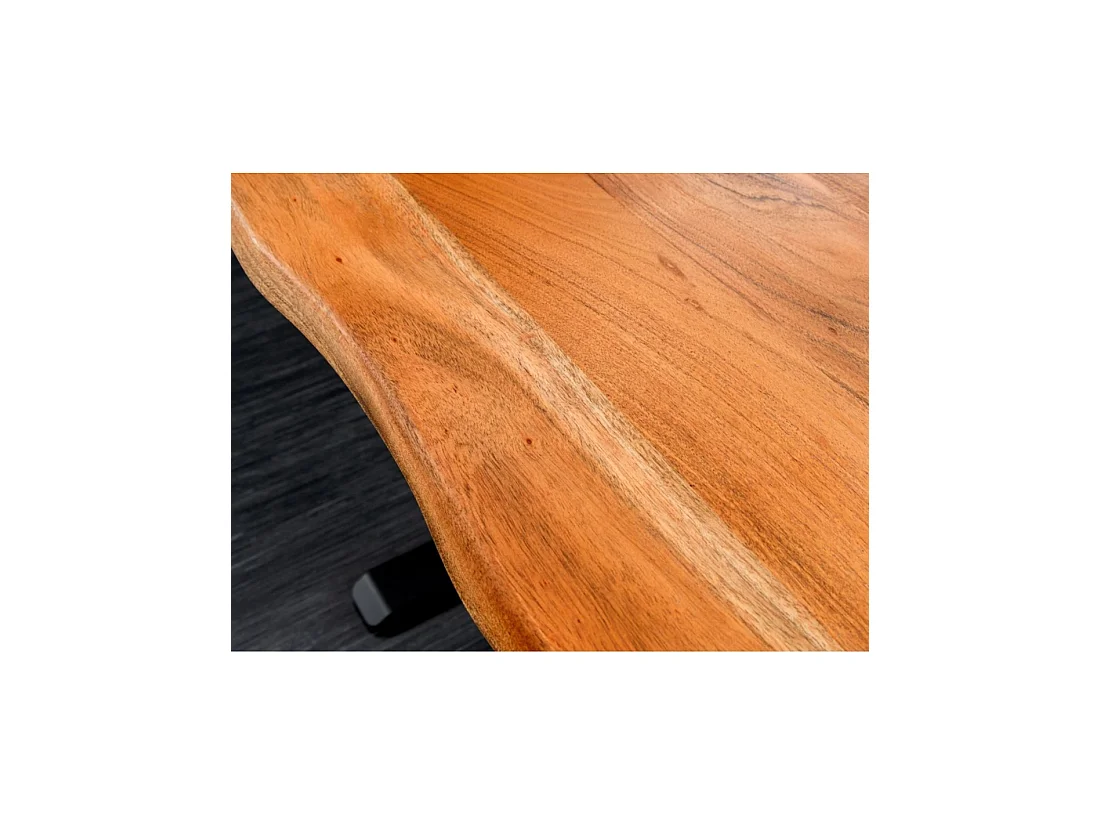 Bureau électrique haut de gamme ARKAYA 140 cm in massief acaciahout met natuurlijke rand - Verstelbare hoogte