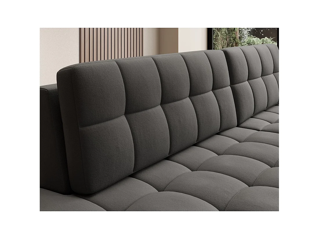 Canapé d'angle convertible CUBITO marron 240 cm avec coffre et couchage