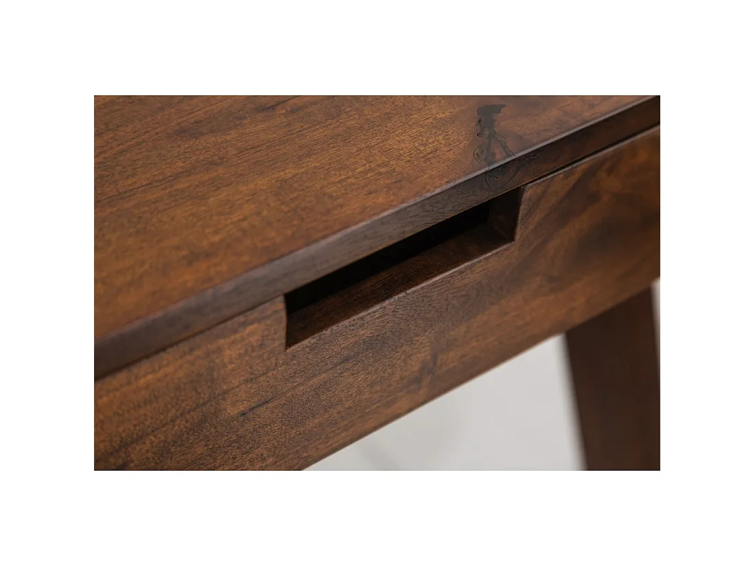 Bureau recht SKAGEN 100 cm in massief acaciahout met 2 lades en een plank - Stijl Davenport